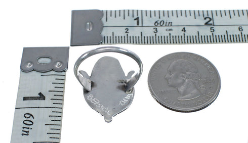 Native American Zuni Multicolor Multistone Sterling Silver Corn Ring Size 8-1/4 JX124157